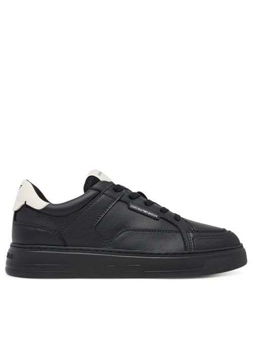 LEATHER SNEAKERS EMPORIO ARMANI | EM003702.AF19573MC024 BLACK/OFF WHITE